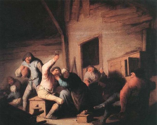 OSTADE, Adriaen Jansz. van Carousing Peasants in a Tavern Sweden oil painting art